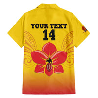 Orchids PNG Rugby Custom Family Matching Off The Shoulder Long Sleeve Dress and Hawaiian Shirt Go Champions Papua New Guinea