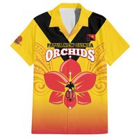 Orchids PNG Rugby Custom Family Matching Summer Maxi Dress and Hawaiian Shirt Go Champions Papua New Guinea