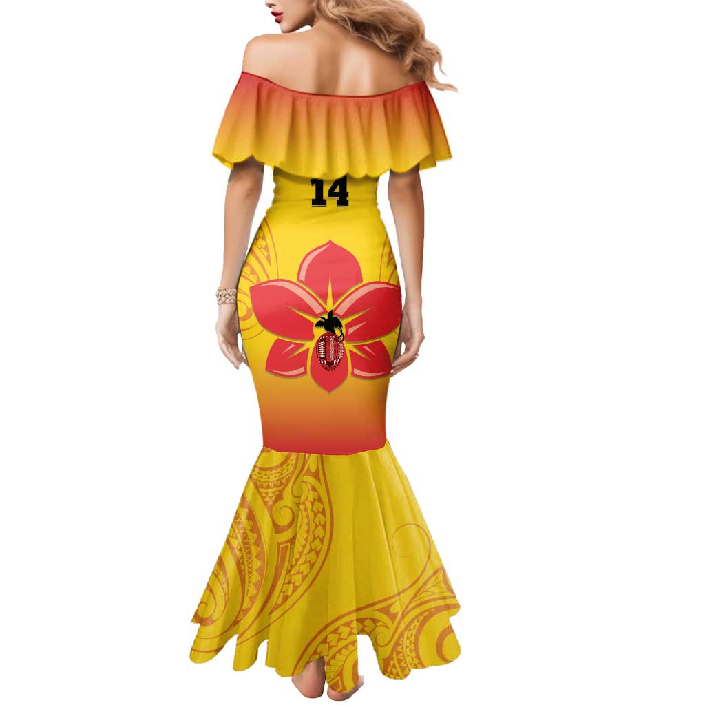 Orchids PNG Rugby Custom Mermaid Dress Go Champions Papua New Guinea
