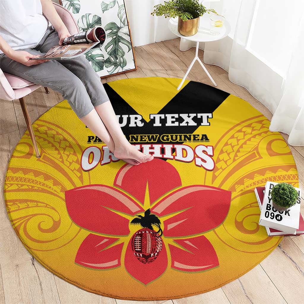 Orchids PNG Rugby Custom Round Carpet Go Champions Papua New Guinea