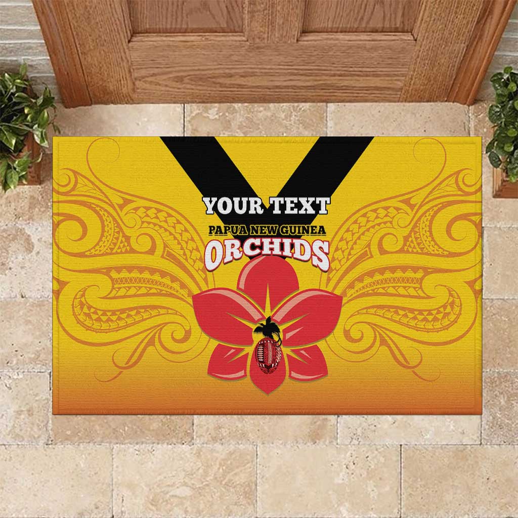 Orchids PNG Rugby Custom Rubber Doormat Go Champions Papua New Guinea