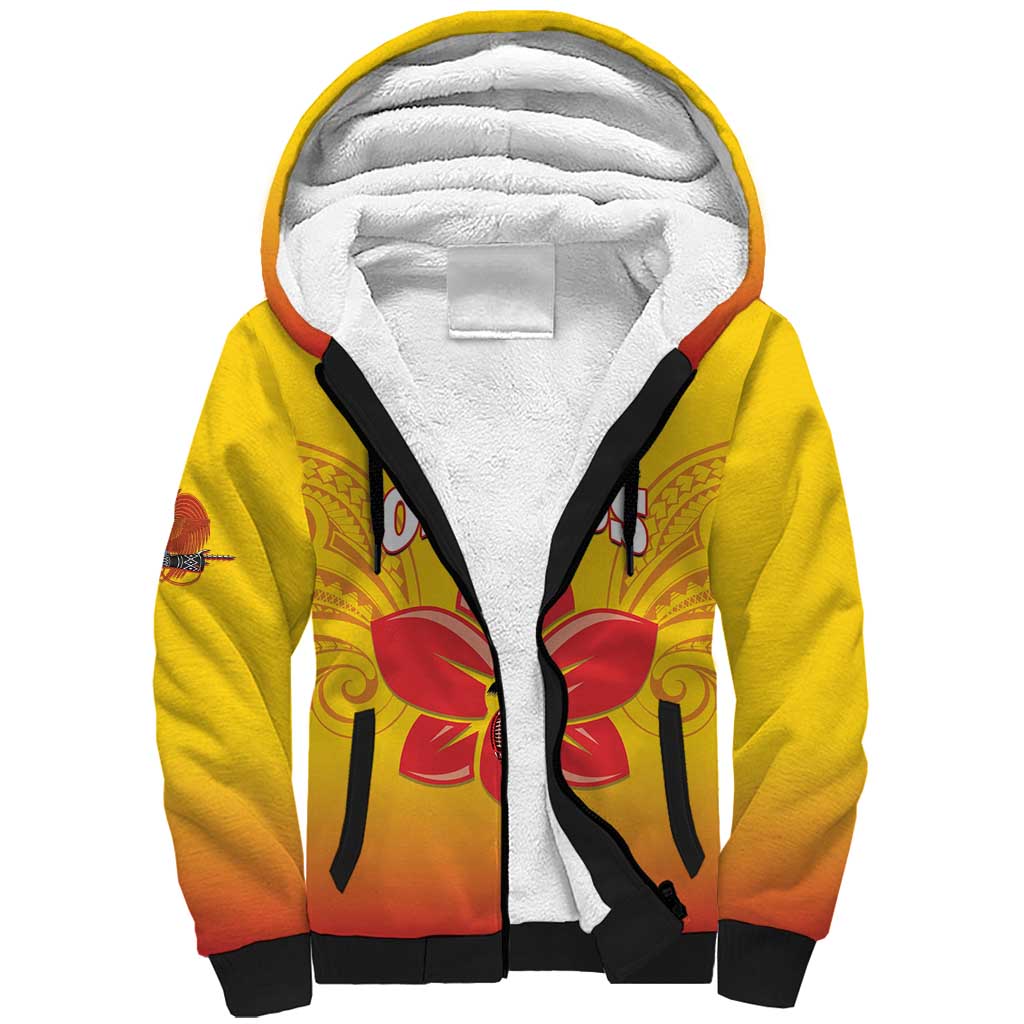 Orchids PNG Rugby Custom Sherpa Hoodie Go Champions Papua New Guinea