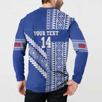 Fetu Samoa Rugby Custom Button Sweatshirt Siapo Pattern - Sporty Style