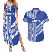 Fetu Samoa Rugby Custom Couples Matching Summer Maxi Dress and Hawaiian Shirt Siapo Pattern - Sporty Style