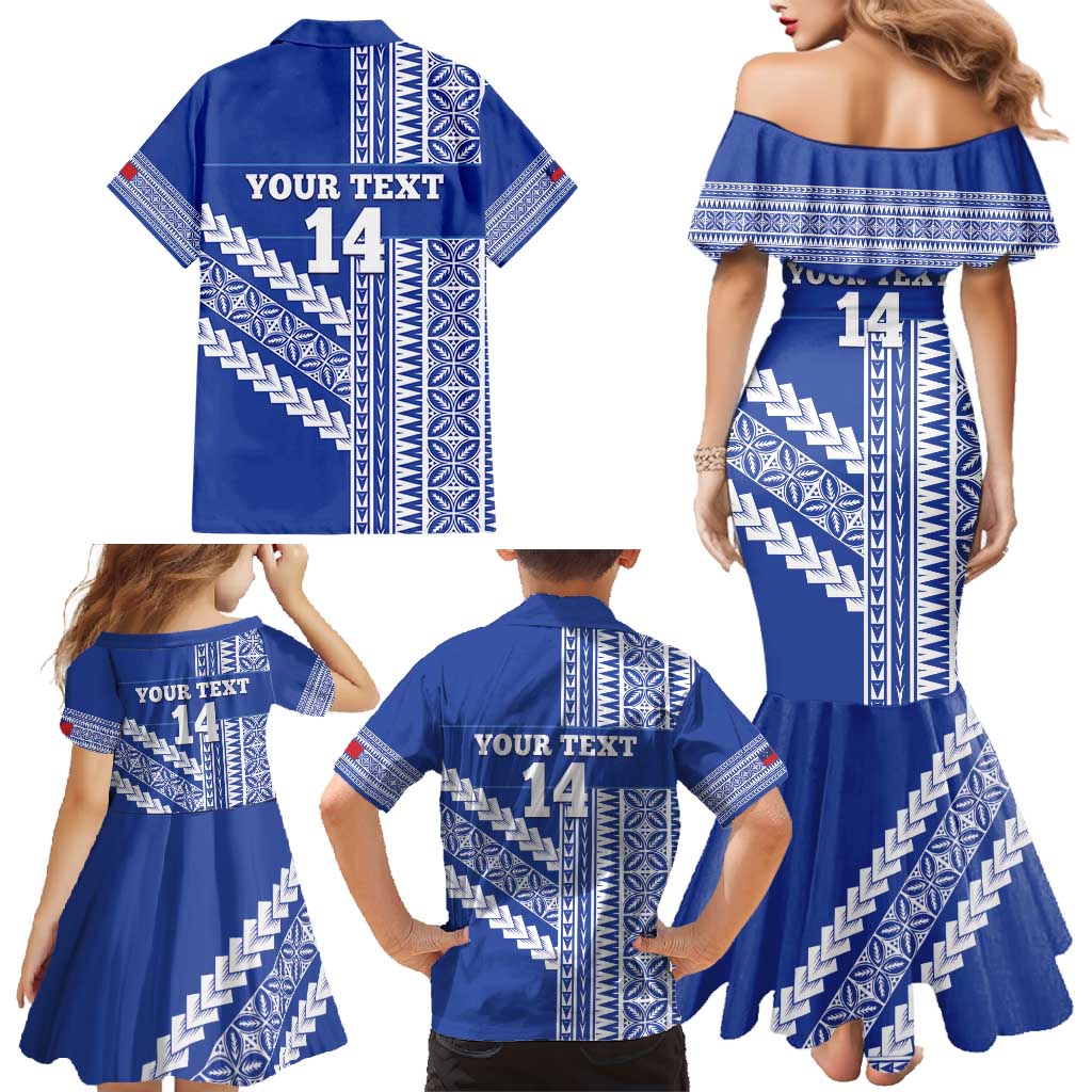 Fetu Samoa Rugby Custom Family Matching Mermaid Dress and Hawaiian Shirt Siapo Pattern - Sporty Style