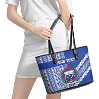 Fetu Samoa Rugby Custom Leather Tote Bag Siapo Pattern - Sporty Style LT14 - Polynesian Pride