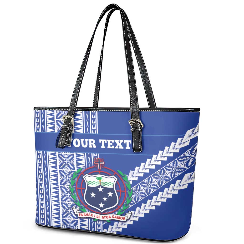Fetu Samoa Rugby Custom Leather Tote Bag Siapo Pattern - Sporty Style LT14 - Polynesian Pride
