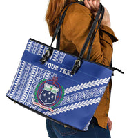 Fetu Samoa Rugby Custom Leather Tote Bag Siapo Pattern - Sporty Style LT14 - Polynesian Pride