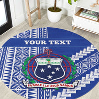 Fetu Samoa Rugby Custom Round Carpet Siapo Pattern - Sporty Style