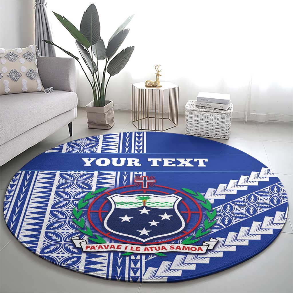 Fetu Samoa Rugby Custom Round Carpet Siapo Pattern - Sporty Style