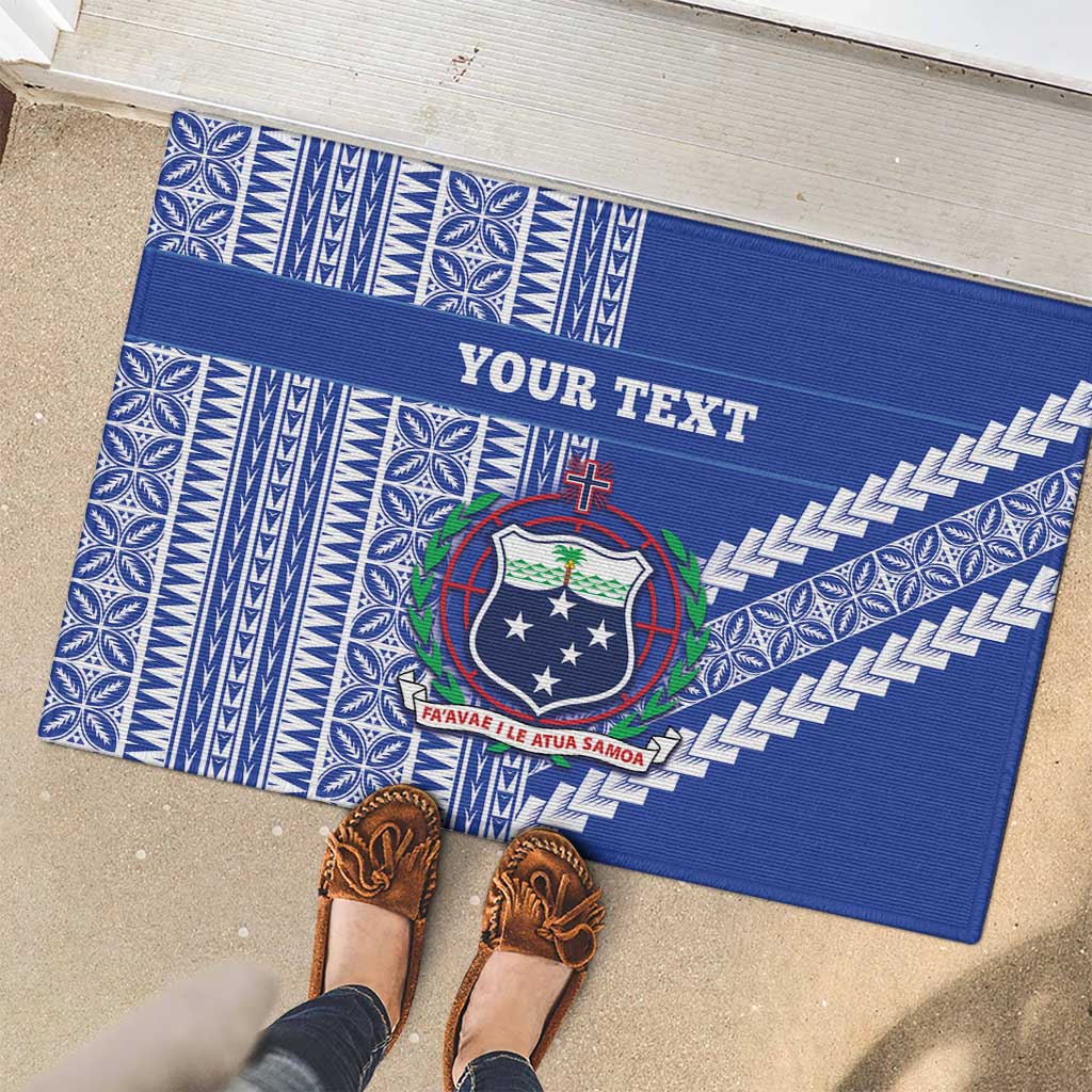 Fetu Samoa Rugby Custom Rubber Doormat Siapo Pattern - Sporty Style