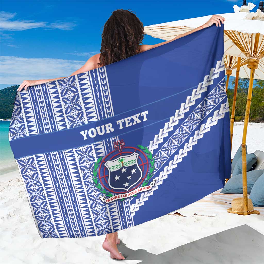 Fetu Samoa Rugby Custom Sarong Siapo Pattern - Sporty Style LT14 One Size 44 x 66 inches Blue - Polynesian Pride