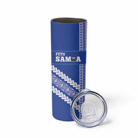 Custom Fetu Samoa Rugby Skinny Tumbler Siapo Pattern - Sporty Style LT14 - Polynesian Pride