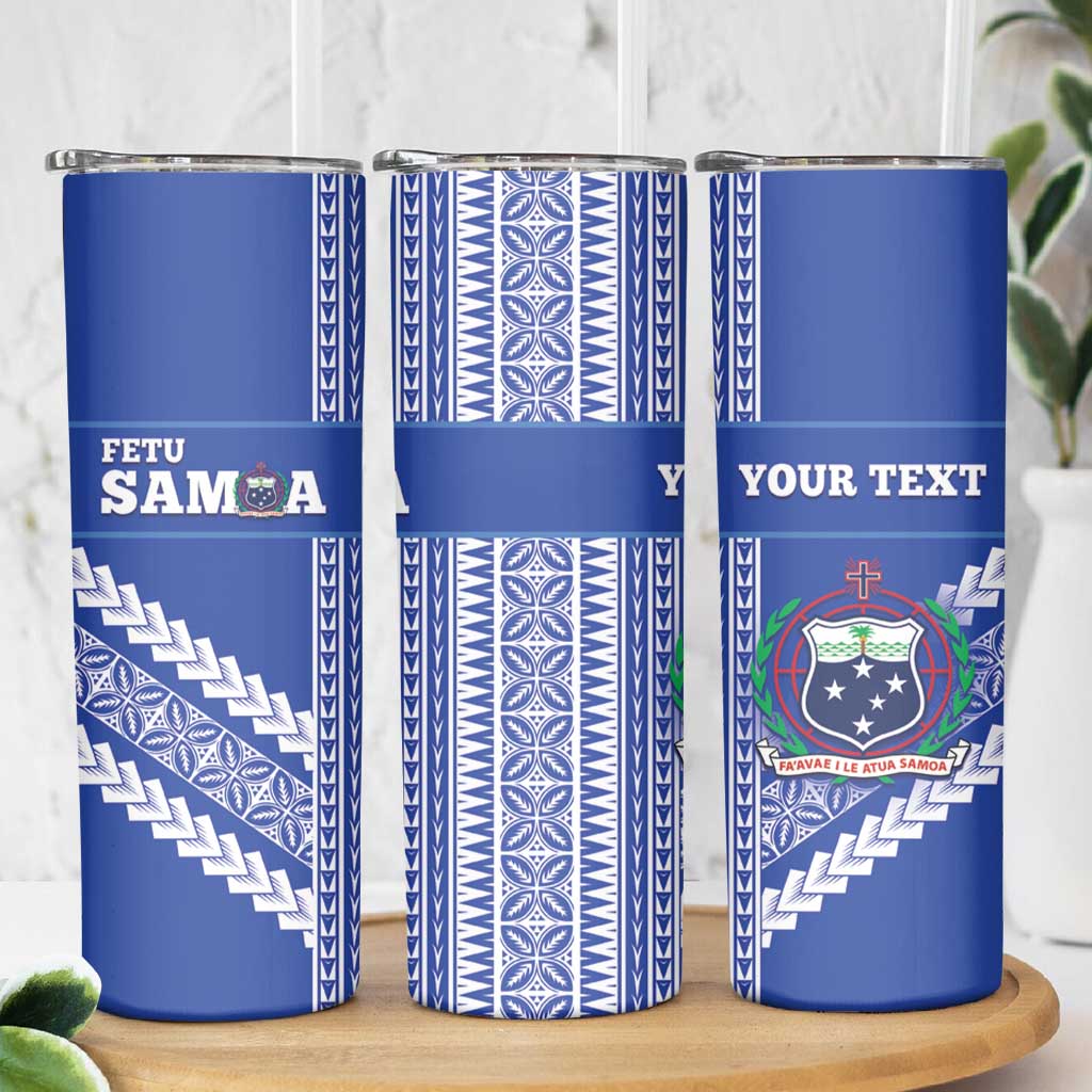 Custom Fetu Samoa Rugby Skinny Tumbler Siapo Pattern - Sporty Style LT14 - Polynesian Pride