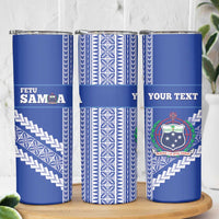 Custom Fetu Samoa Rugby Skinny Tumbler Siapo Pattern - Sporty Style LT14 - Polynesian Pride