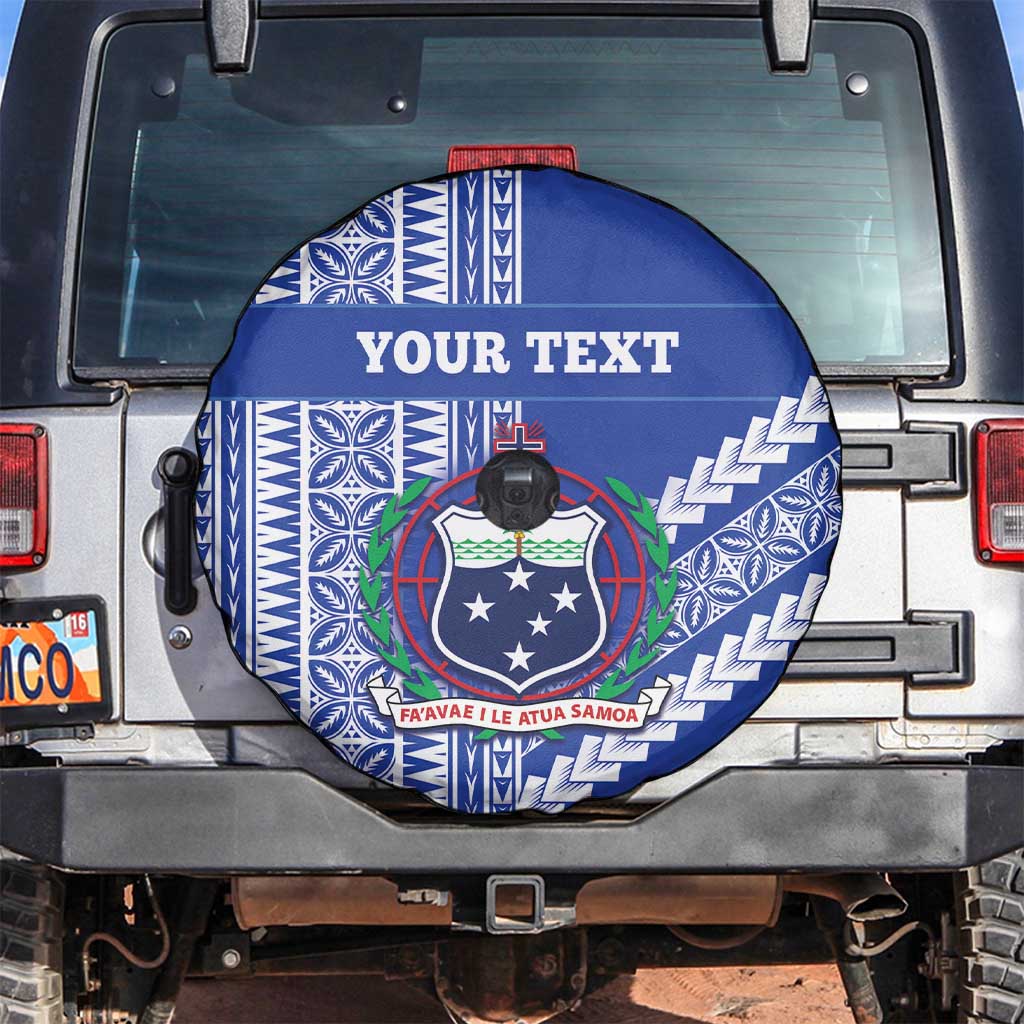 Fetu Samoa Rugby Custom Spare Tire Cover Siapo Pattern - Sporty Style LT14 Blue - Polynesian Pride