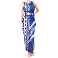 Fetu Samoa Rugby Custom Tank Maxi Dress Siapo Pattern - Sporty Style LT14 Women Blue - Polynesian Pride