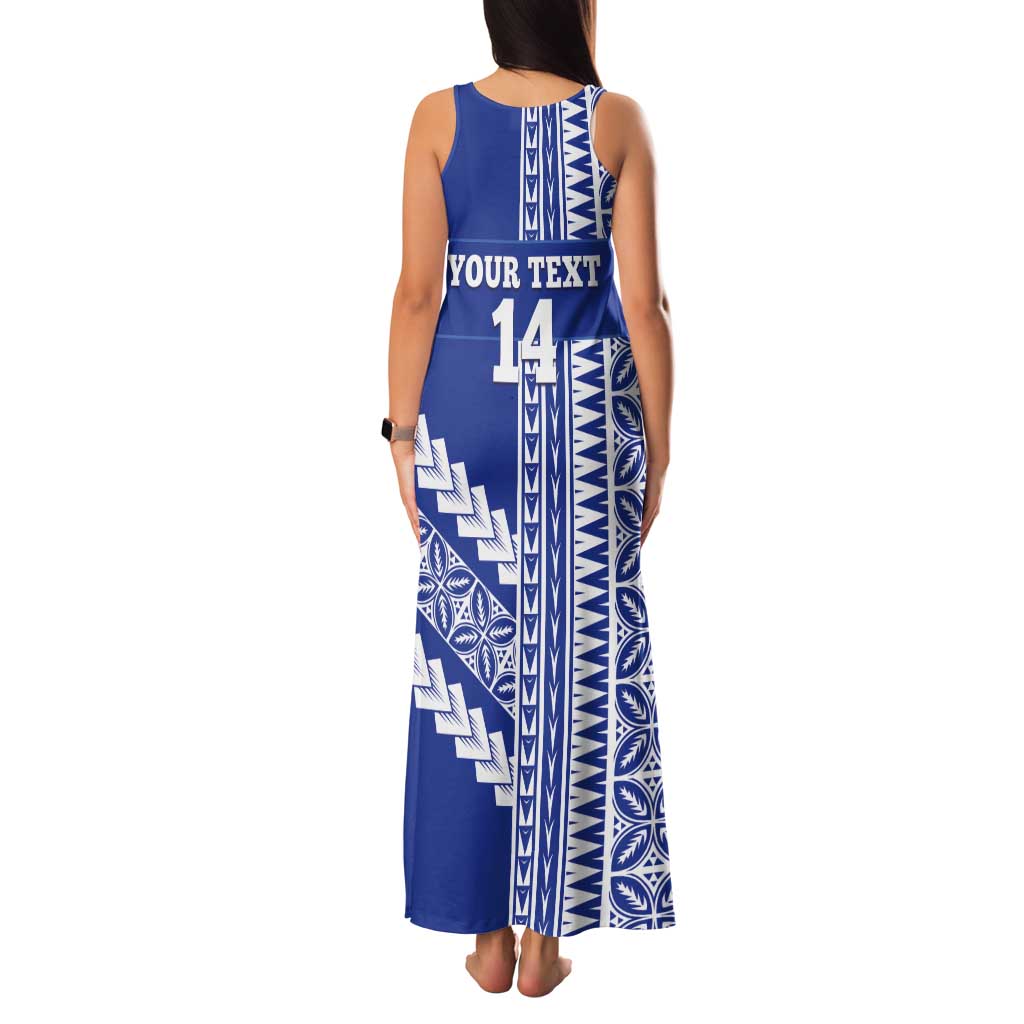 Fetu Samoa Rugby Custom Tank Maxi Dress Siapo Pattern - Sporty Style LT14 - Polynesian Pride