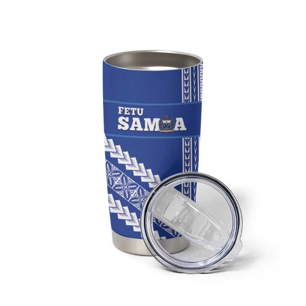Custom Fetu Samoa Rugby Tumbler Cup Siapo Pattern - Sporty Style LT14 - Polynesian Pride