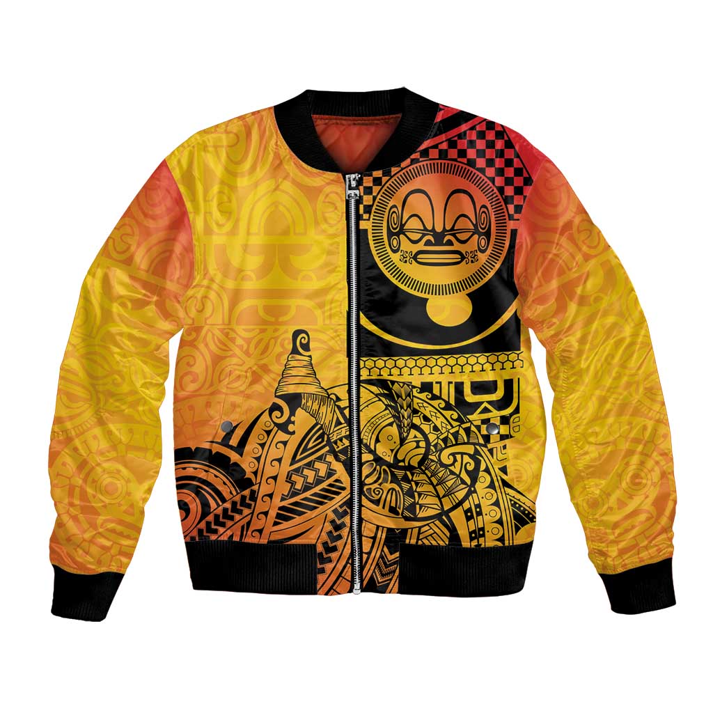 Marquesas Islands Bomber Jacket Marquesan Matatiki Fish Hook Patutiki - Polynesian Pride