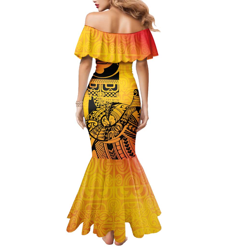 Marquesas Islands Family Matching Mermaid Dress and Hawaiian Shirt Marquesan Matatiki Fish Hook Patutiki - Polynesian Pride