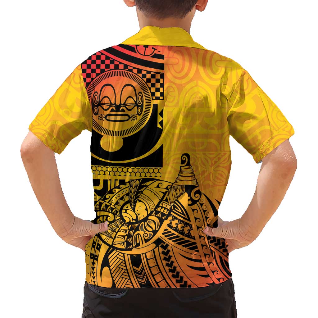 Marquesas Islands Family Matching Summer Maxi Dress and Hawaiian Shirt Marquesan Matatiki Fish Hook Patutiki LT14 - Polynesian Pride