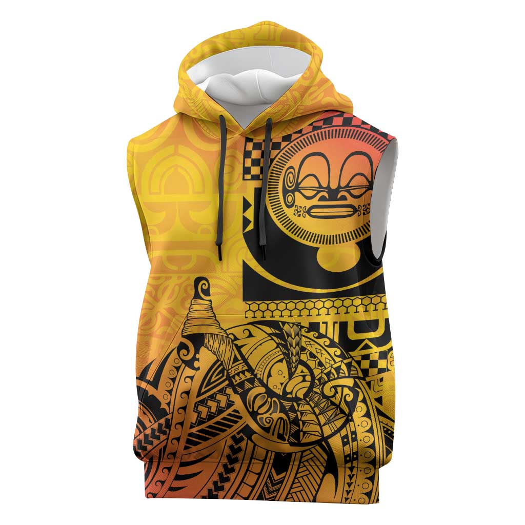 Marquesas Islands Sleeveless Hoodie Marquesan Matatiki Fish Hook Patutiki - Polynesian Pride