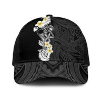 Black Samoa Tattoo Baseball Net Cap Plumeria Samoan Ocean Tatau Pattern - Polynesian Pride