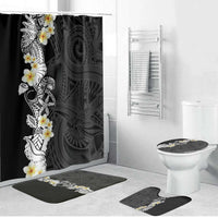 Black Samoa Tattoo Bathroom Set Plumeria Samoan Ocean Tatau Pattern - Polynesian Pride