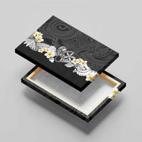 Black Samoa Tattoo Canvas Wall Art Plumeria Samoan Ocean Tatau Pattern - Polynesian Pride