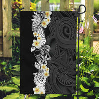 Black Samoa Tattoo Garden Flag Plumeria Samoan Ocean Tatau Pattern - Polynesian Pride