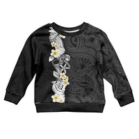 Black Samoa Tattoo Kid Ugly Christmas Sweater Plumeria Samoan Ocean Tatau Pattern - Polynesian Pride