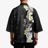 Black Samoa Tattoo Kimono Plumeria Samoan Ocean Tatau Pattern - Polynesian Pride