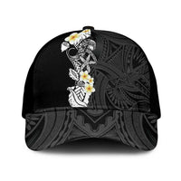Black Samoa Tattoo Mesh Trucker Cap Plumeria Samoan Ocean Tatau Pattern - Polynesian Pride