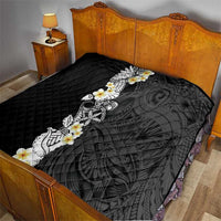 Black Samoa Tattoo Quilt Plumeria Samoan Ocean Tatau Pattern - Polynesian Pride