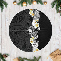Black Samoa Tattoo Tree Skirt Plumeria Samoan Ocean Tatau Pattern - Polynesian Pride