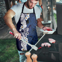 Blue Samoa Tattoo Apron Plumeria Samoan Ocean Tatau Pattern - Polynesian Pride