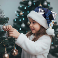 Blue Samoa Tattoo Christmas Santa Hat Plumeria Samoan Ocean Tatau Pattern - Polynesian Pride