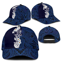 Blue Samoa Tattoo Classic Cap Plumeria Samoan Ocean Tatau Pattern - Polynesian Pride