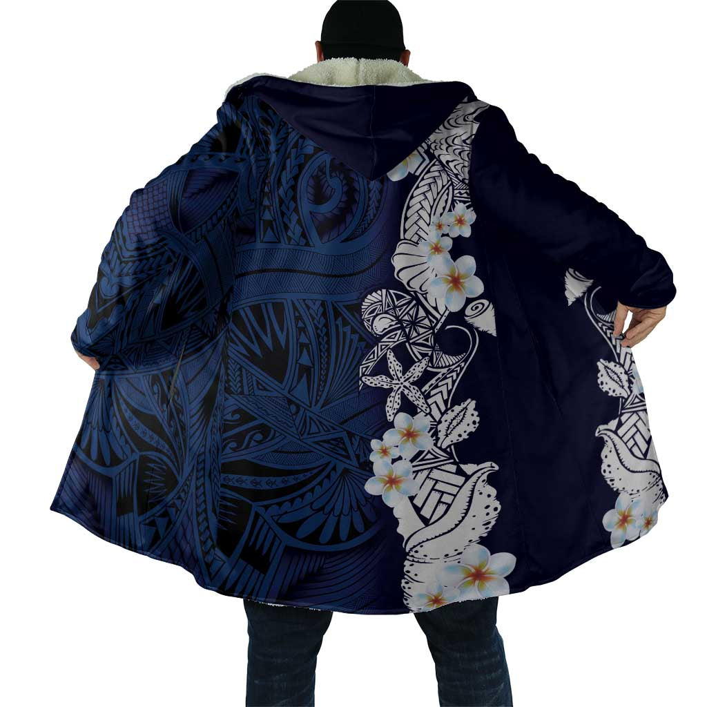 Blue Samoa Tattoo Cloak Plumeria Samoan Ocean Tatau Pattern - Polynesian Pride