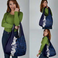 Blue Samoa Tattoo Grocery Bag Plumeria Samoan Ocean Tatau Pattern - Polynesian Pride