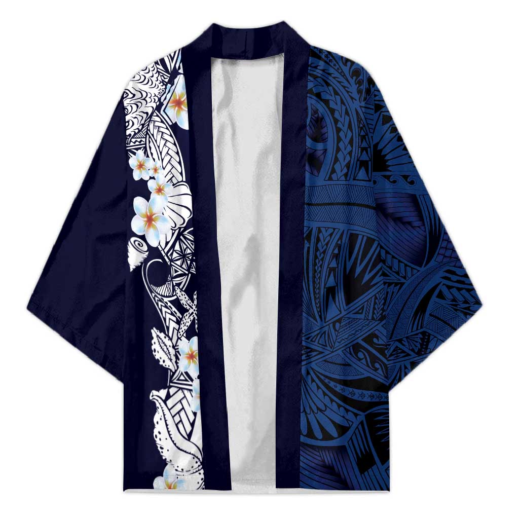 Blue Samoa Tattoo Kimono Plumeria Samoan Ocean Tatau Pattern - Polynesian Pride