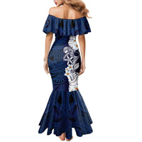 Blue Samoa Tattoo Mermaid Dress Plumeria Samoan Ocean Tatau Pattern - Polynesian Pride