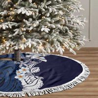 Blue Samoa Tattoo Tree Skirt Plumeria Samoan Ocean Tatau Pattern - Polynesian Pride