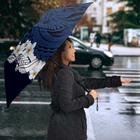 Blue Samoa Tattoo Umbrella Plumeria Samoan Ocean Tatau Pattern - Polynesian Pride
