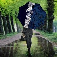 Blue Samoa Tattoo Umbrella Plumeria Samoan Ocean Tatau Pattern - Polynesian Pride