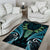 Aotearoa Pounamu Niho Area Rug Silver Fern Mix Maori Pattern - Turquoise