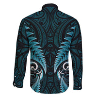 Aotearoa Pounamu Niho Family Matching Puletasi and Hawaiian Shirt Silver Fern Mix Maori Pattern - Turquoise LT14 - Polynesian Pride