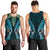 Aotearoa Pounamu Niho Men Tank Top Silver Fern Mix Maori Pattern - Turquoise