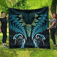 Aotearoa Pounamu Niho Quilt Silver Fern Mix Maori Pattern - Turquoise LT14 - Polynesian Pride